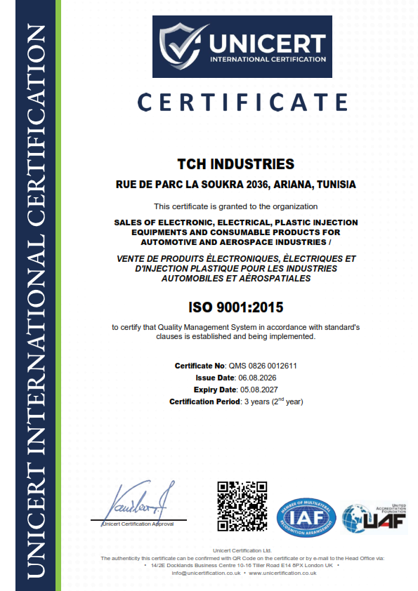 Renouvellement de la certification ISO 9001:2015 pour TCH INDUSTRIES
